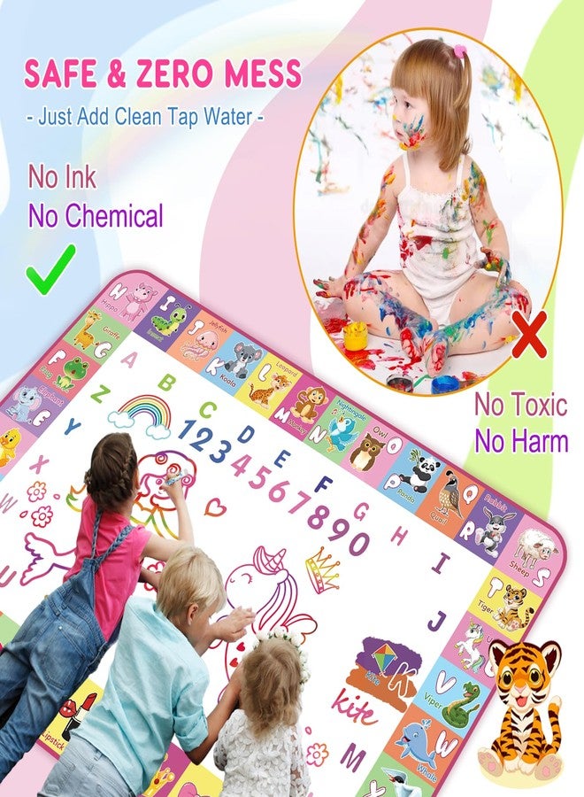 Wedopro Toddlers Toys Water Doodle Mat: 48 X 32 Inch Large Mess Free Coloring & Drawing Mat - Instant Drying - Kids Educational Toys for Girls Age 3-5 Home Activities - Birthday/Christmas Gifts for Girls Boys - Image 3